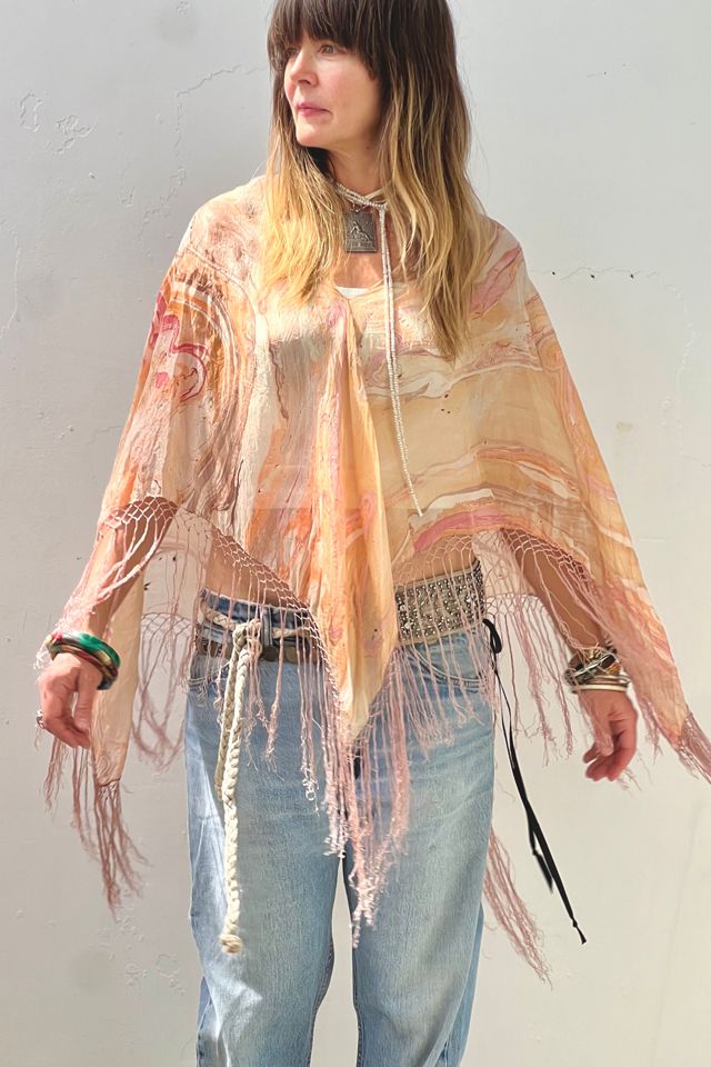 Anna Corinna Reworked Vintage Sunrise Poncho Top #1