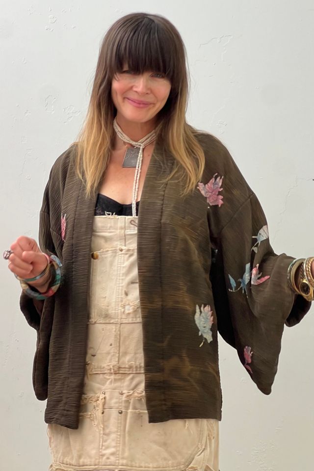Vintage Silk Flowers Demi Kimono Selected by Anna Corinna #1