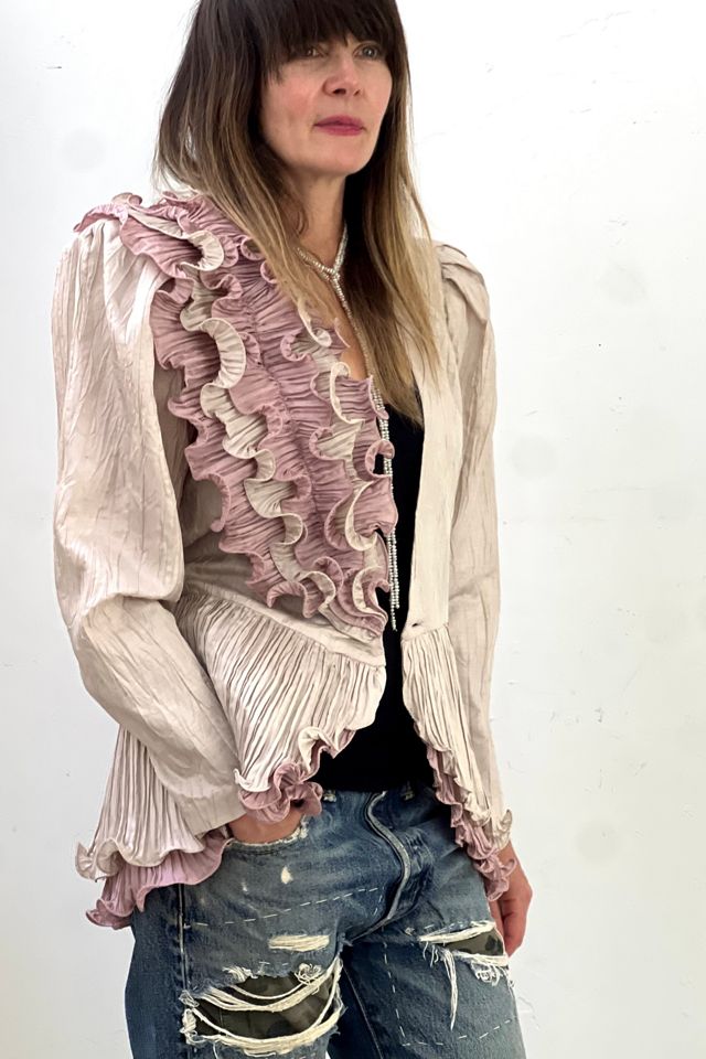 Vintage Ruffle Jacket or Wrap Top Selected by Anna Corinna #1