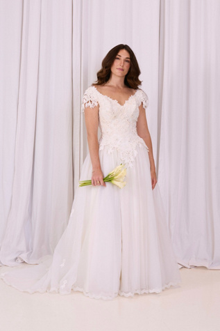 Vintage 1990s Chiffon Wedding Dress Selected by Kikos Kloset