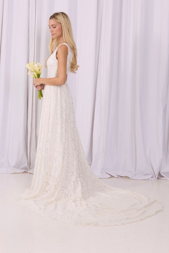 Vintage 1970s Sleeveless Lace Wedding Dress Selected by Kikos Kloset #2