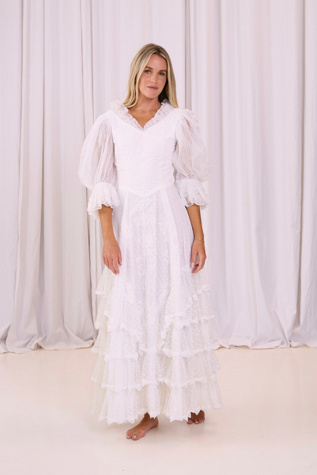 Vintage 1970s Swiss-Dot Wedding Dress Selected by Kikos Kloset