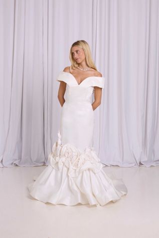 Vintage Scaasi 1990s Silk Satin Wedding Gown Selected by Kikos Kloset