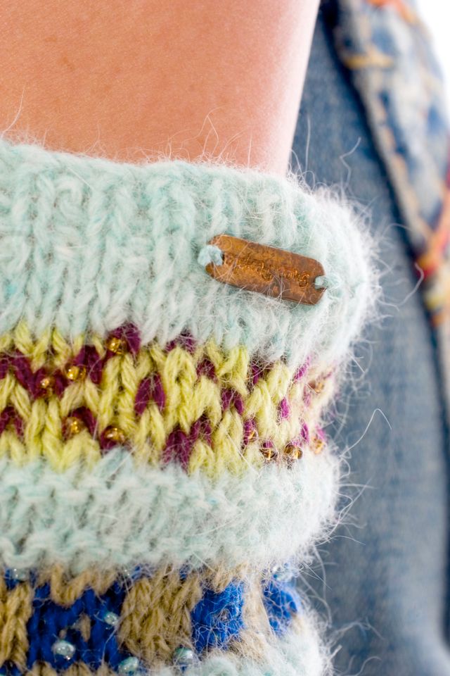 Beaded Fairisle Fingerless Glove #2