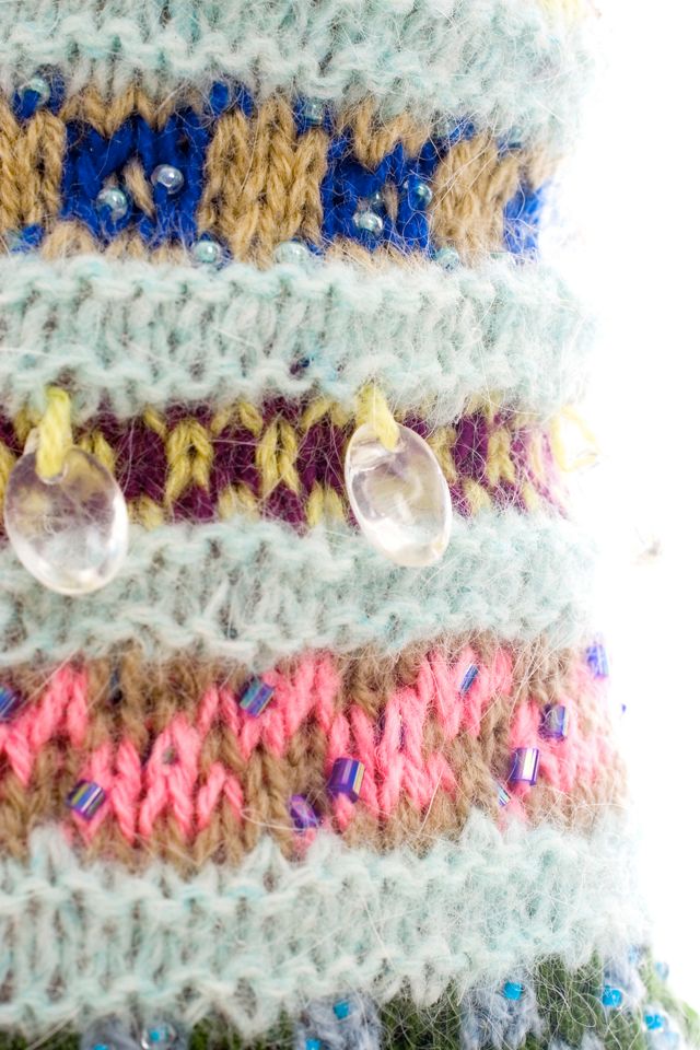 Beaded Fairisle Fingerless Glove #3