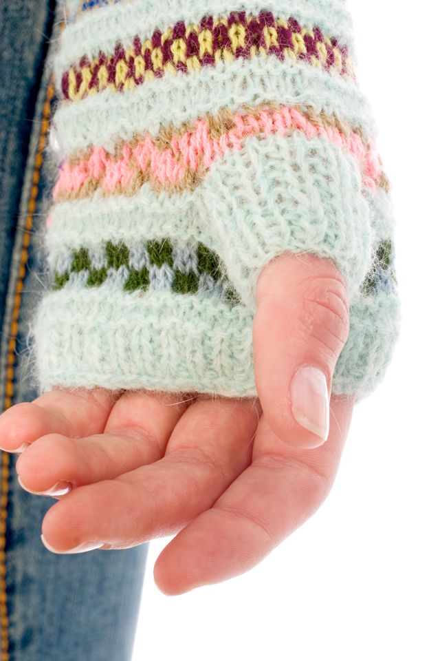 Beaded Fairisle Fingerless Glove #4