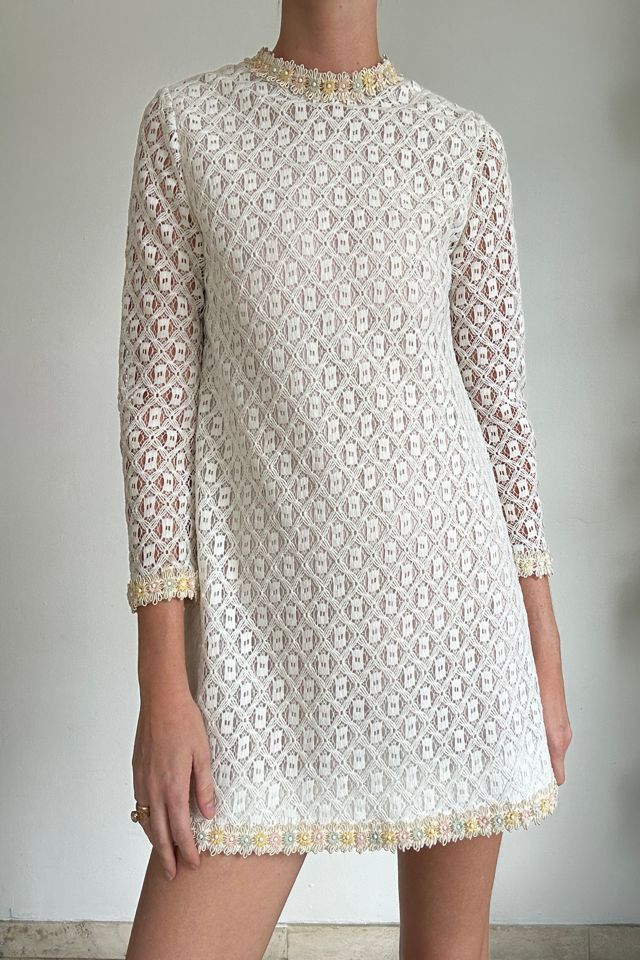 1970's White Mini Knit Dress Selected by Eveliina Vintage #3