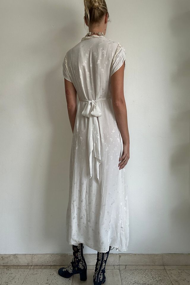 1940's Bridal White Embossed Slip Dress Selected By Eveliina Vintage #2