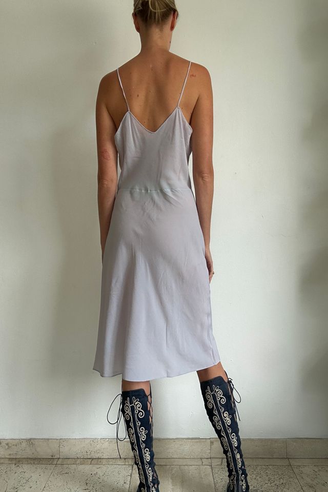 1930's Handmade Baby Blue Silk Spaghetti Strap Slip Selected by Eveliina Vintage #2