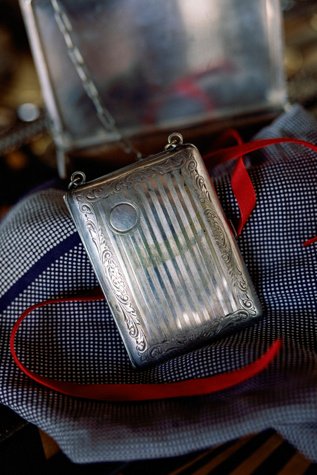 1920s Sterling Scroll Border Dance Purse Compact by Lauren Owen of Texas