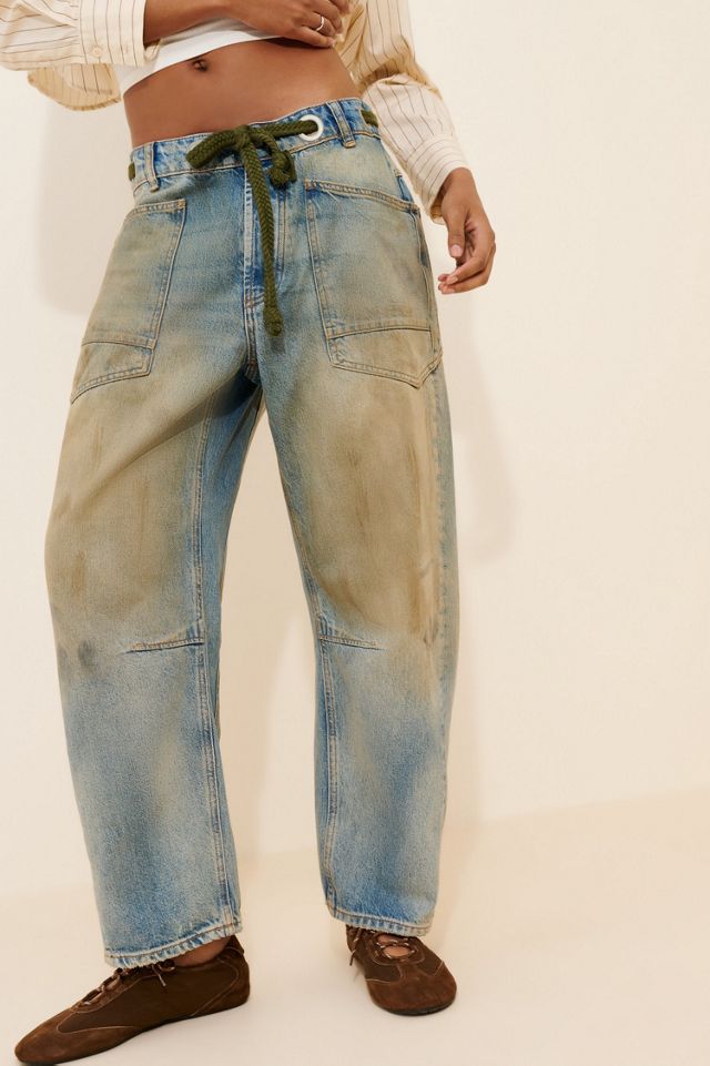 Moxie Pull-On Barrel Paint Jeans #2