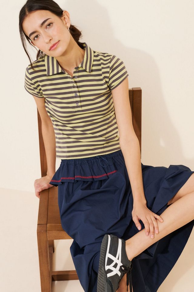 Find Me Now Striped Crop Polo Tee #2