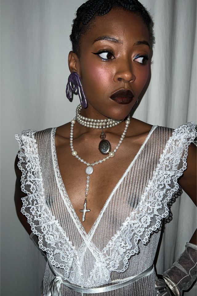 1980s Sheer Ribbed Bodysuit Selected By orange juice only. #1