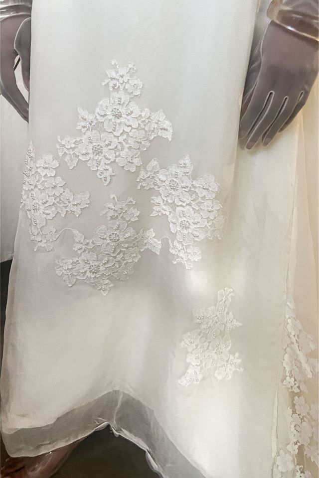 1940s  A-Line Lace Top Wedding Dress Selected By orange juice only. #2