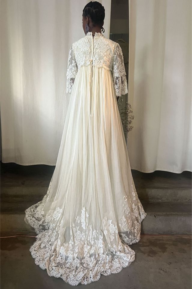 1940s  A-Line Lace Top Wedding Dress Selected By orange juice only. #3