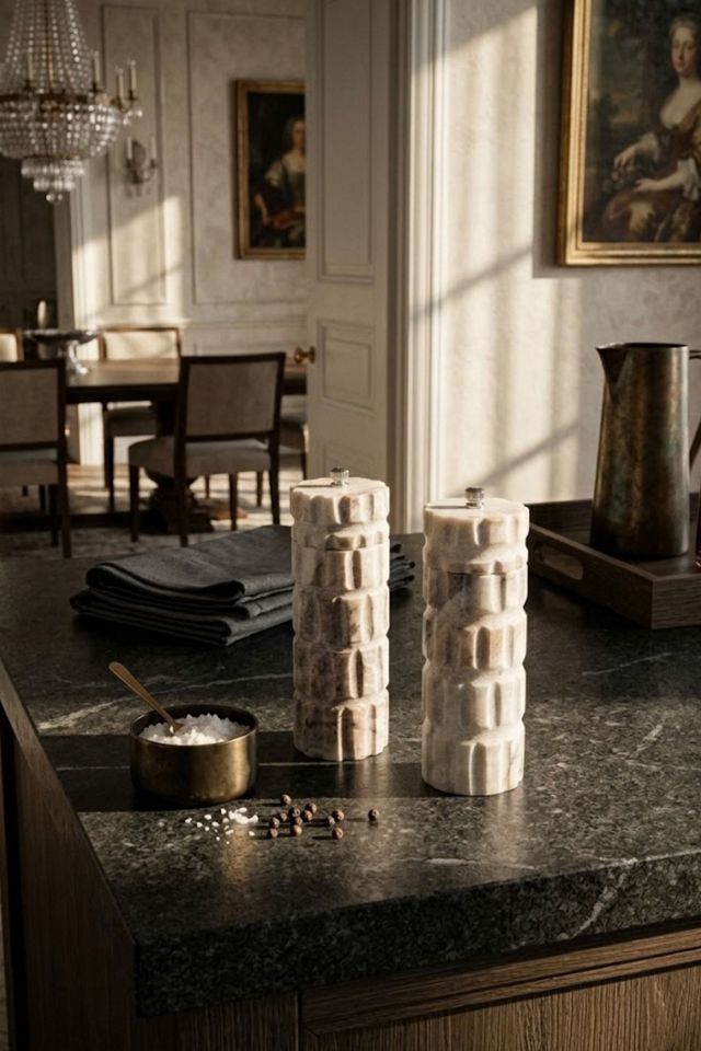 GAURI KOHLI Beatrix Marble Salt & Pepper Set #1