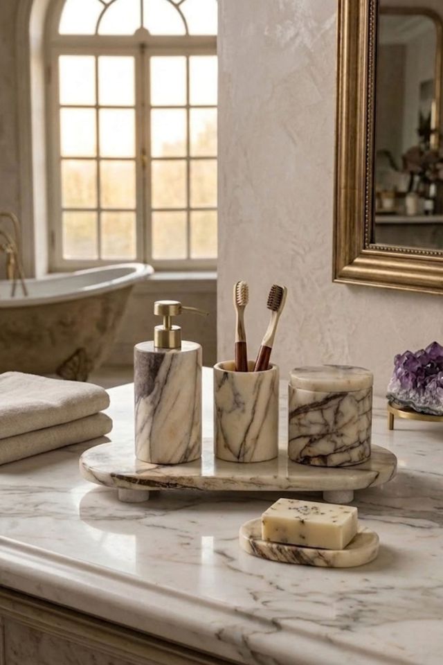 GAURI KOHLI Tangier Marble Bath Set #1