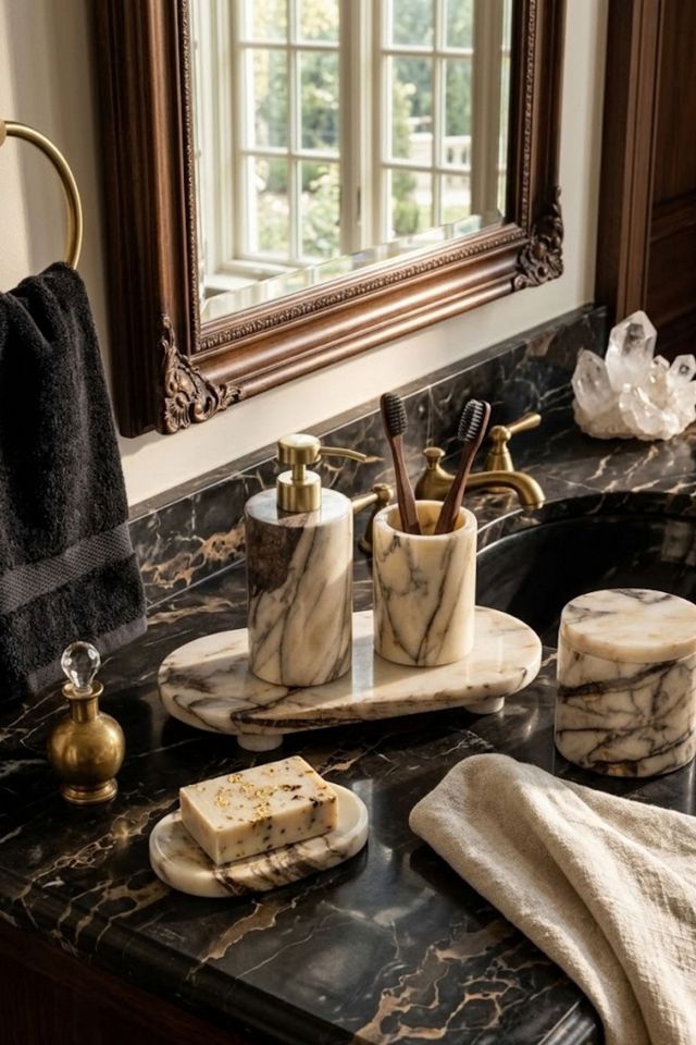 GAURI KOHLI Tangier Marble Bath Set #2