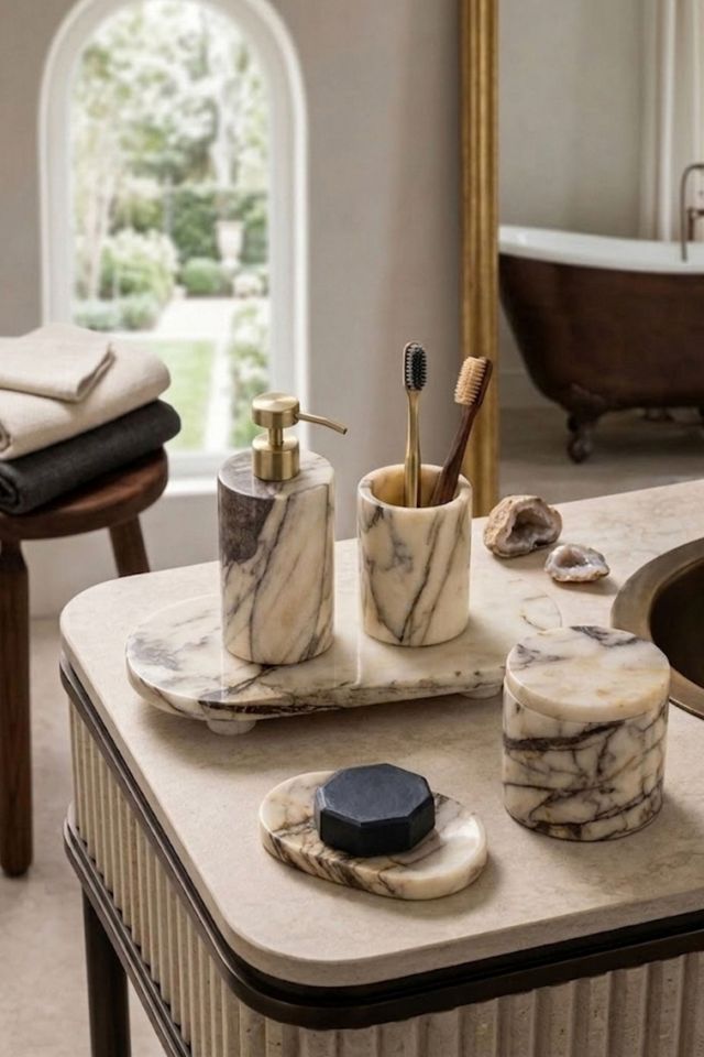 GAURI KOHLI Tangier Marble Bath Set #3