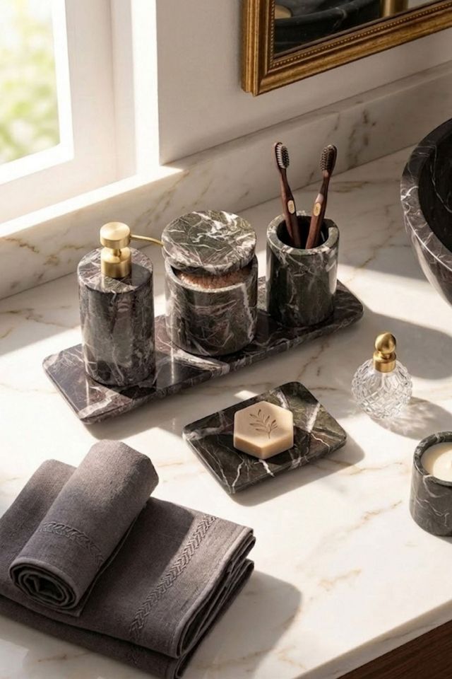 GAURI KOHLI Jardin Verde Levanto Bath Set #2
