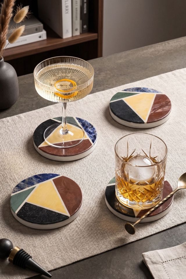 GAURI KOHLI Bennett Marble Coasters #1