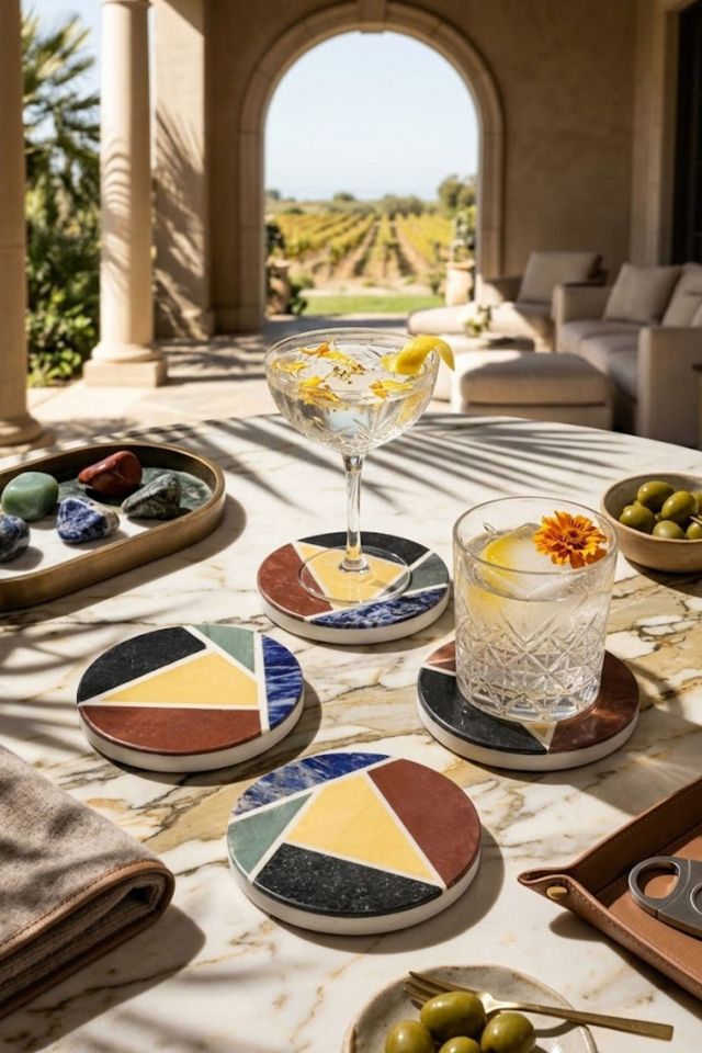 GAURI KOHLI Bennett Marble Coasters #2