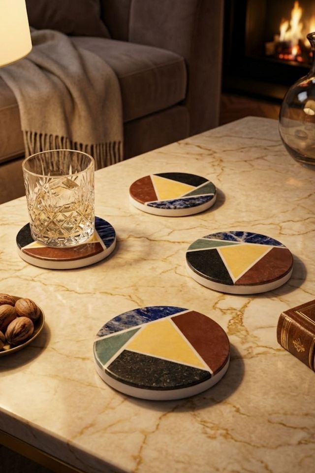 GAURI KOHLI Bennett Marble Coasters #3
