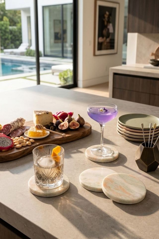GAURI KOHLI Moonlight Onyx Coasters #4
