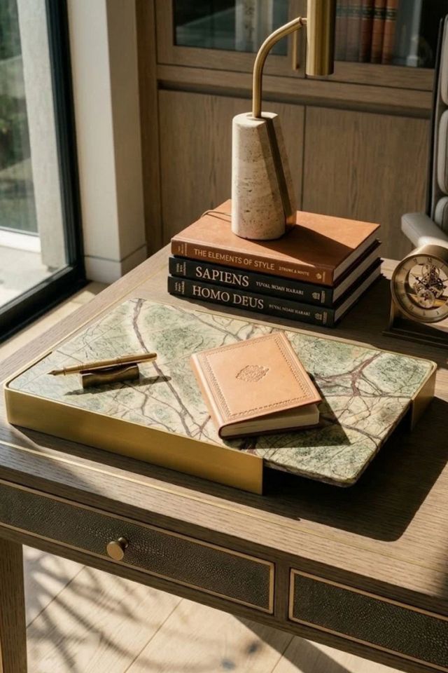 GAURI KOHLI Normandy Veined Onyx Marble Tray #2