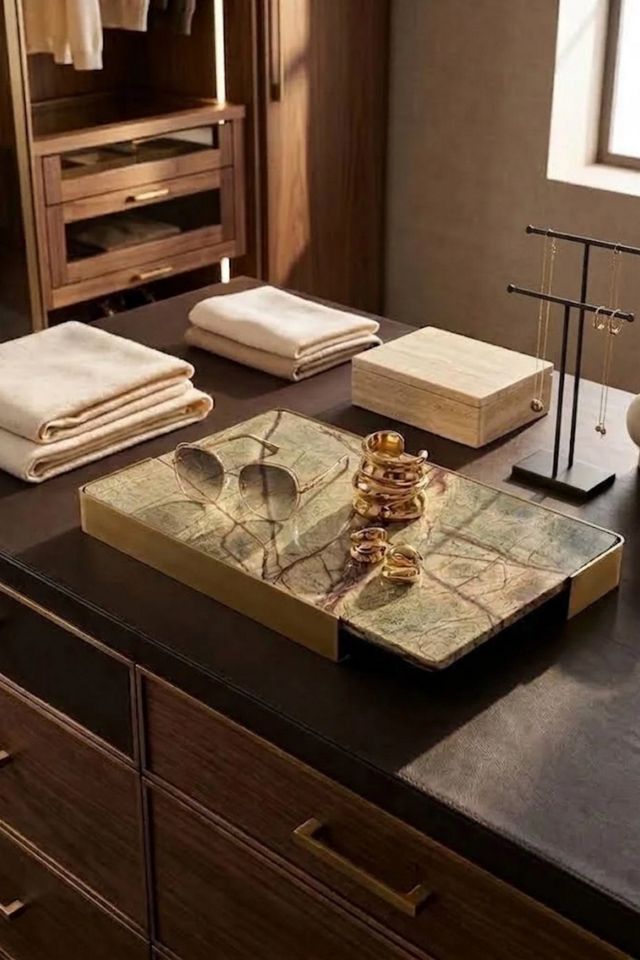 GAURI KOHLI Normandy Veined Onyx Marble Tray #3