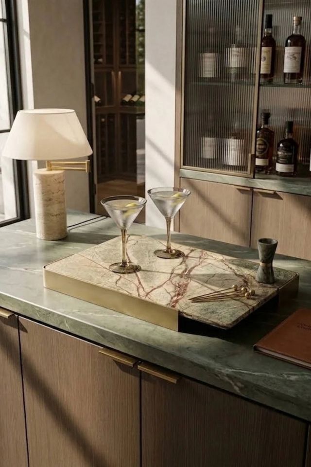 GAURI KOHLI Normandy Veined Onyx Marble Tray #4