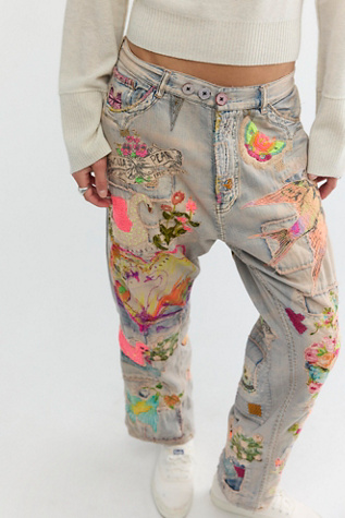 Magnolia Pearl Applique Miner Jeans by Free People
