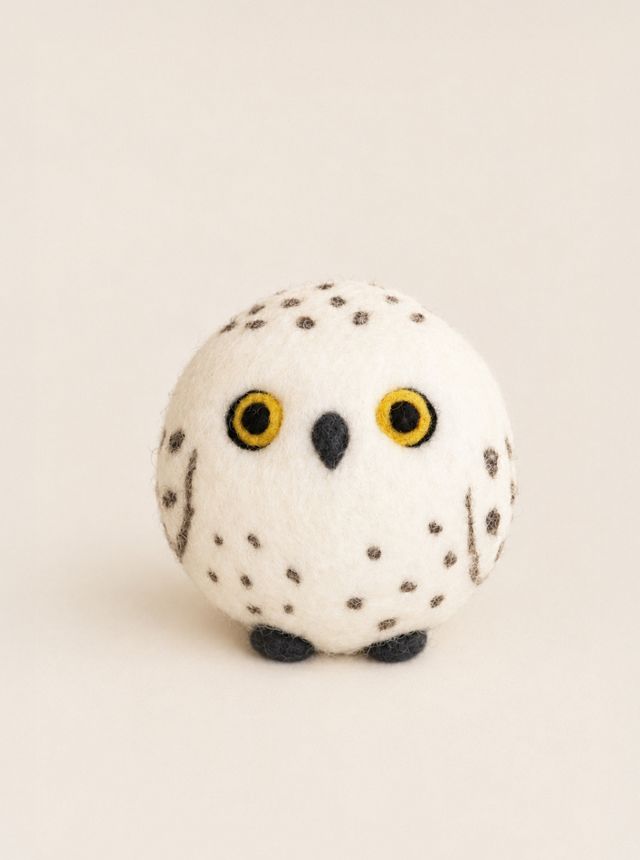 MODERNBEAST Snow Owl Beastball Wool Dog Toy #2