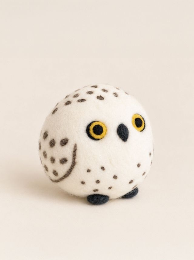 MODERNBEAST Snow Owl Beastball Wool Dog Toy #3
