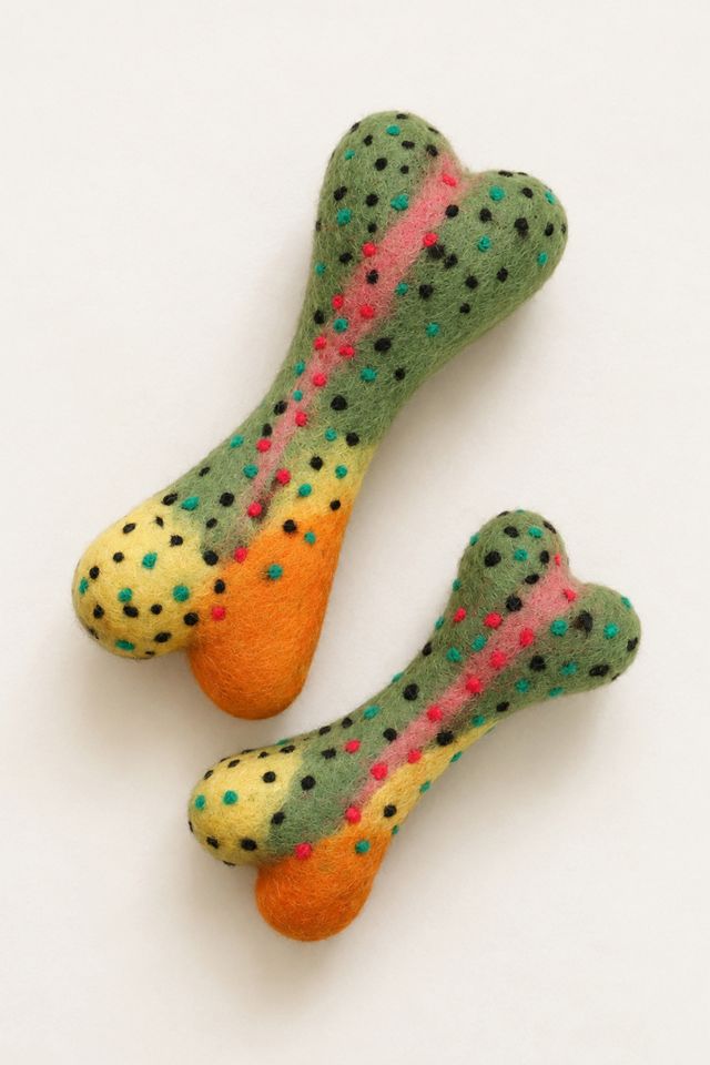 MODERNBEAST Rainbow Trout Woolbone Dog Toy #2