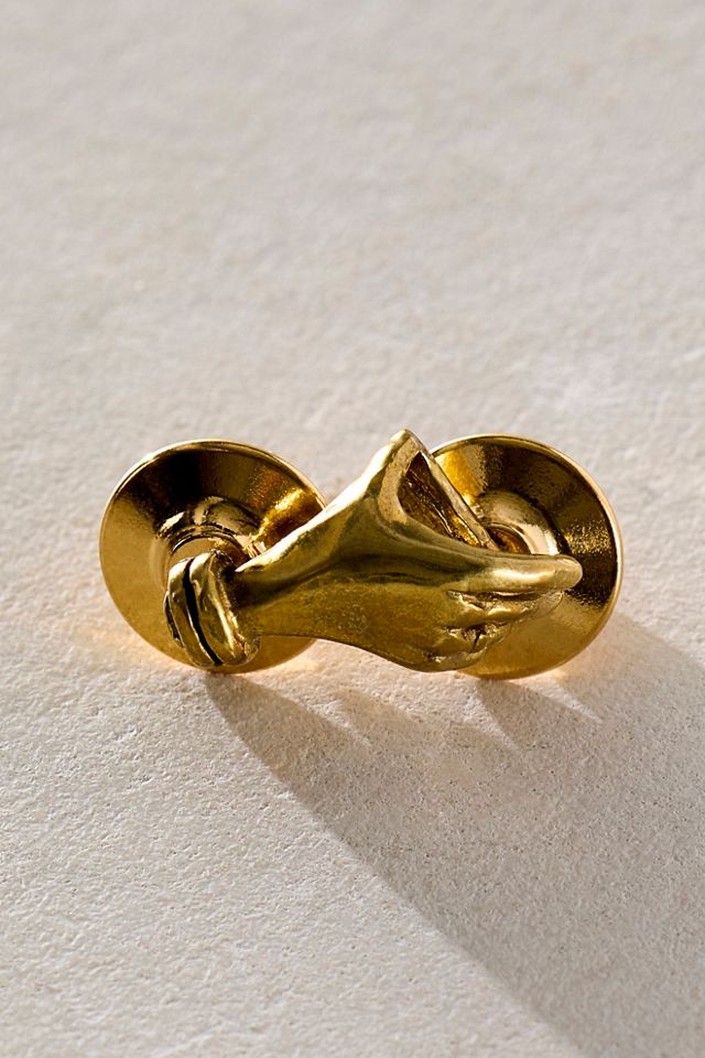 Rachel Pfeffer Holding Flowers Hand Lapel Pin #1