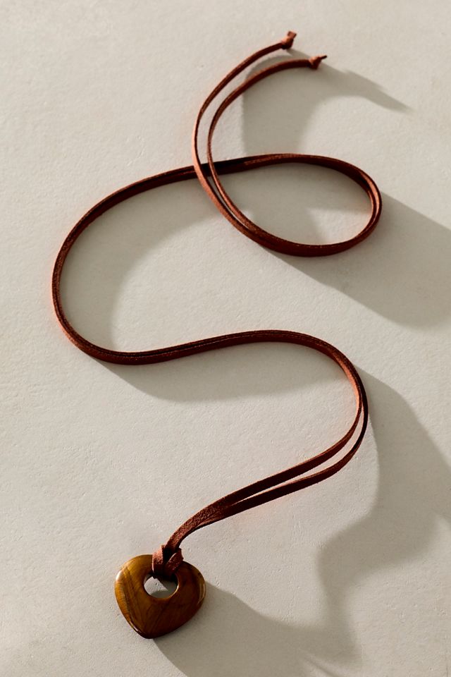 ALV Semiprecious Heart On Suede Necklace #1