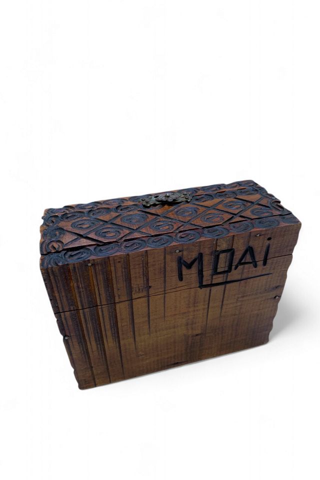 Vintage Mid-Century Hinged Carved Wooden Jewelry Box Selected by SharpLilTeeth #3