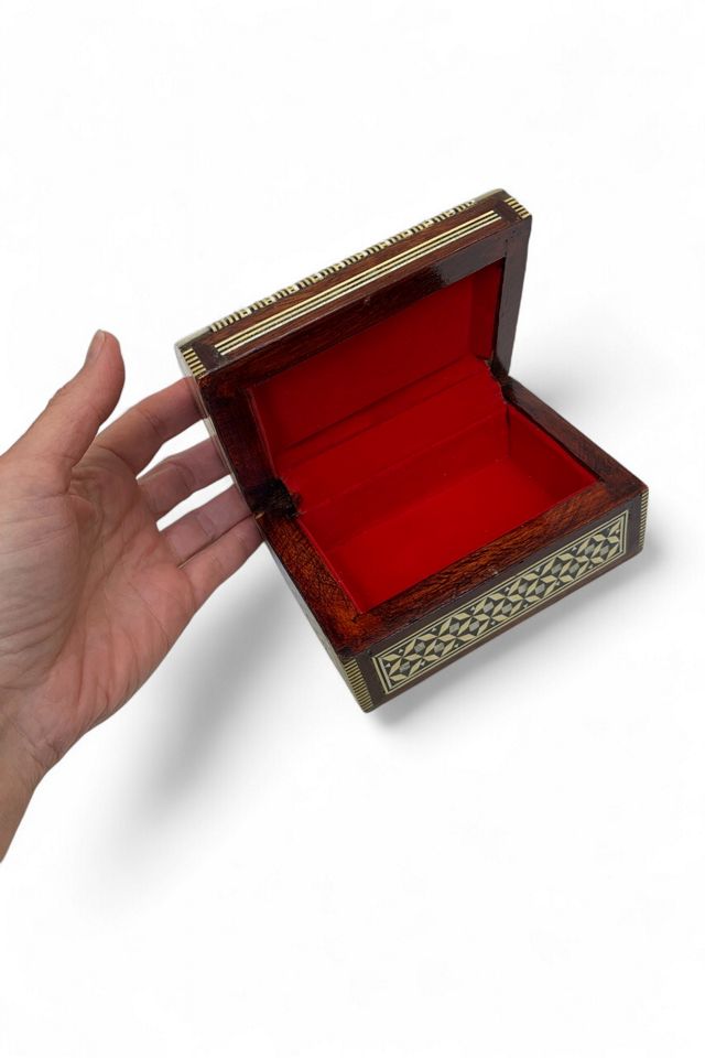 Vintage Mother of Pearl Domed Mosaic Jewelry Box Selected by SharpLilTeeth #1