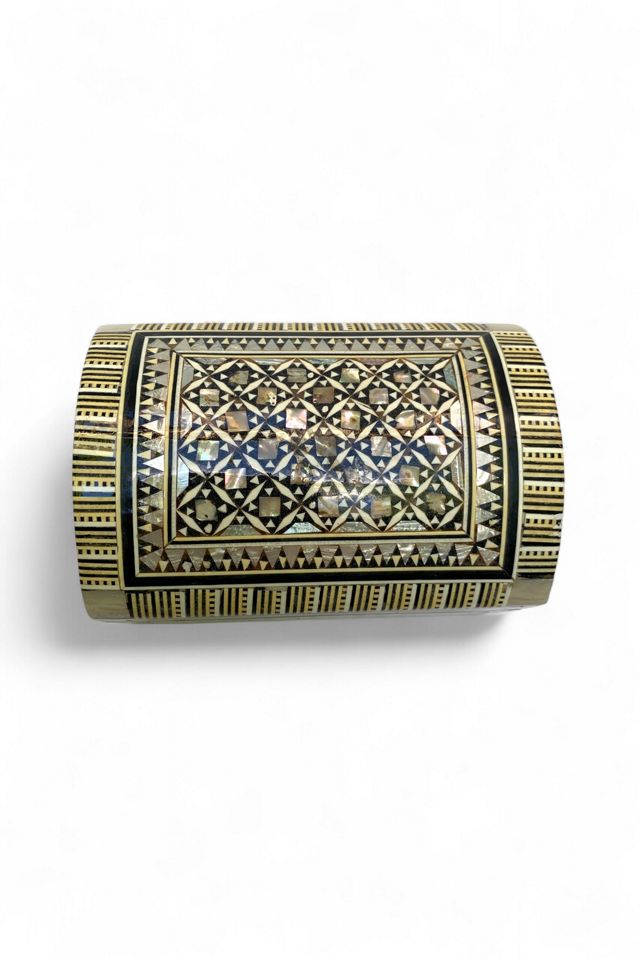 Vintage Mother of Pearl Domed Mosaic Jewelry Box Selected by SharpLilTeeth #2