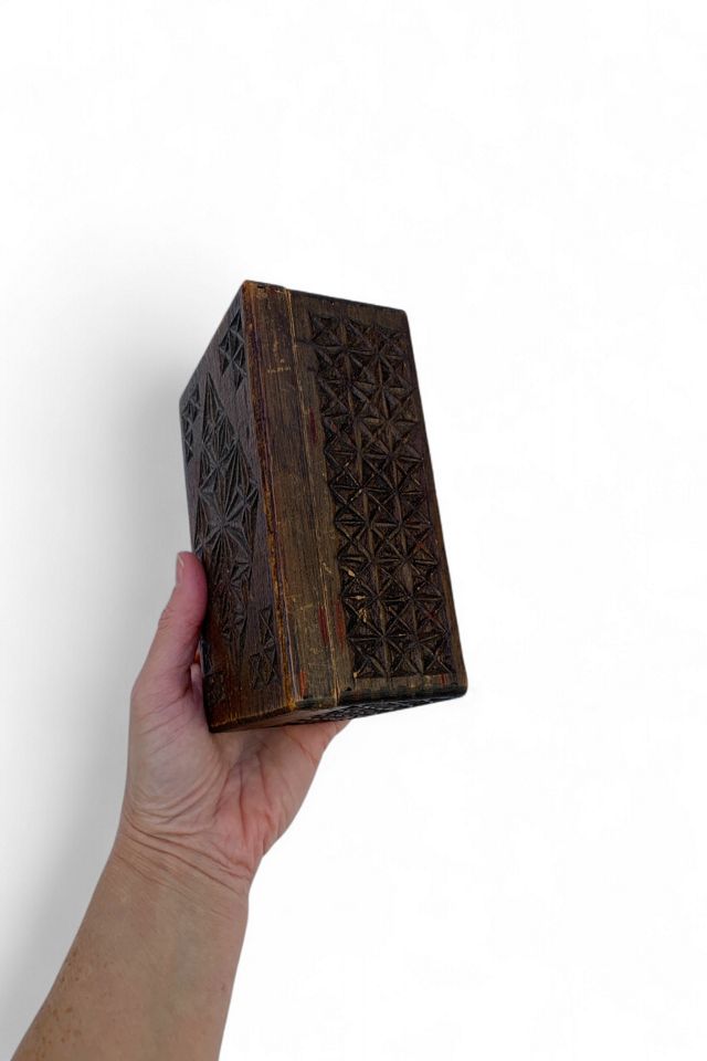 Vintage 1920s Hand Carved Rustic Wooden Box Selected by SharpLilTeeth #2