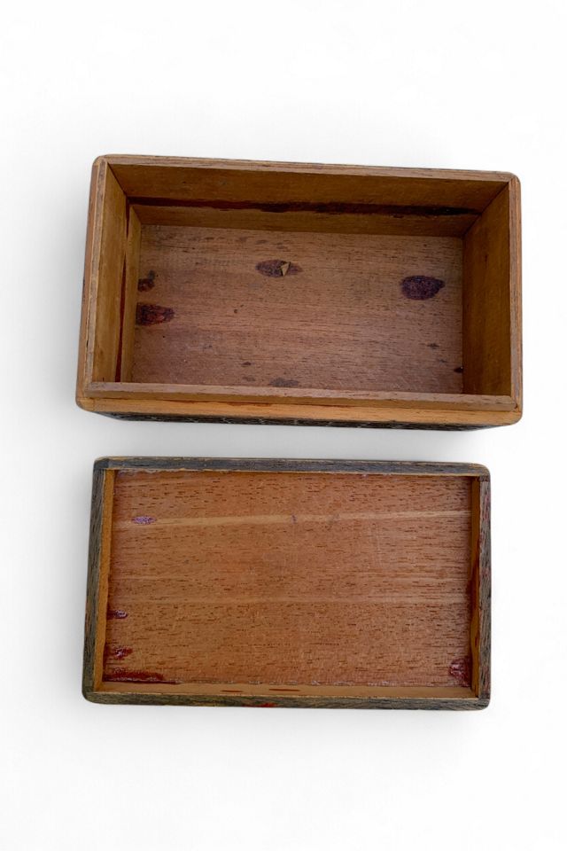 Vintage 1920s Hand Carved Rustic Wooden Box Selected by SharpLilTeeth #3