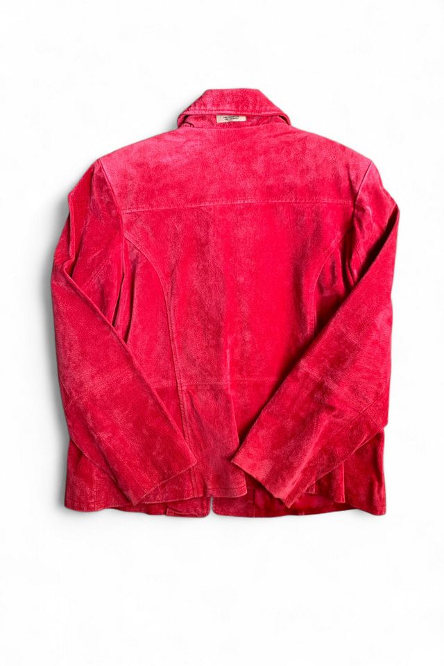 Vintage Red Suede Leather Blazer Jacket Selected by SharpLilTeeth #3