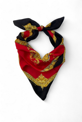 Vintage 1980s Baroque Print Silk Scarf Selected by SharpLilTeeth