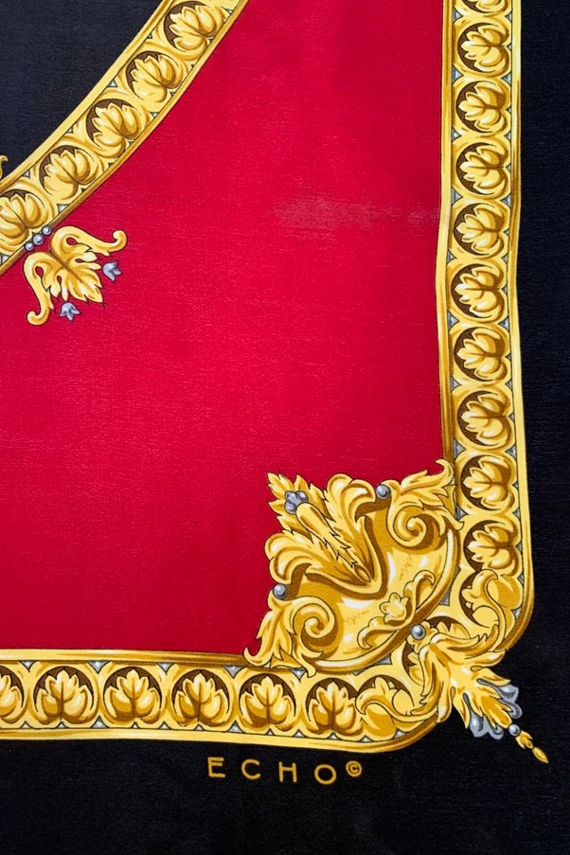 Vintage 1980s Baroque Print Silk Scarf Selected by SharpLilTeeth #2