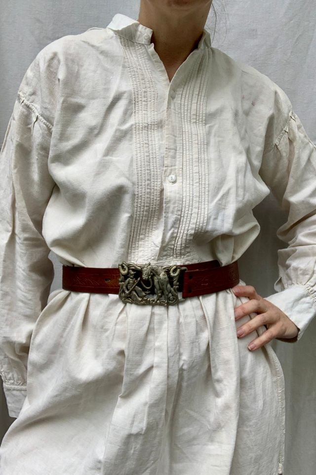 Vintage Cowboy & Horse Tooled Leather Belt Selected by SharpLilTeeth #3