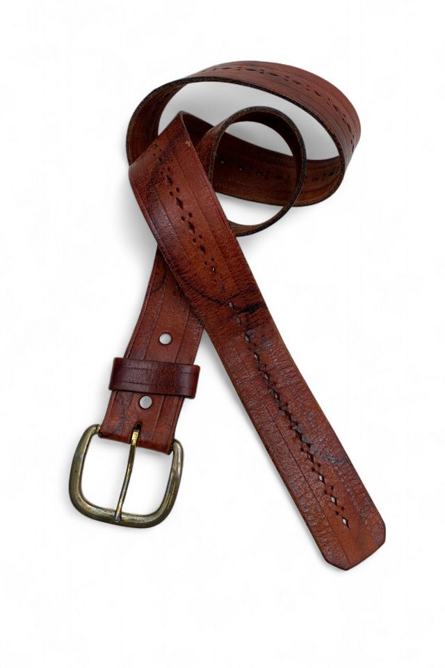 Vintage 1970s Distressed Leather Belt Selected by SharpLilTeeth #1