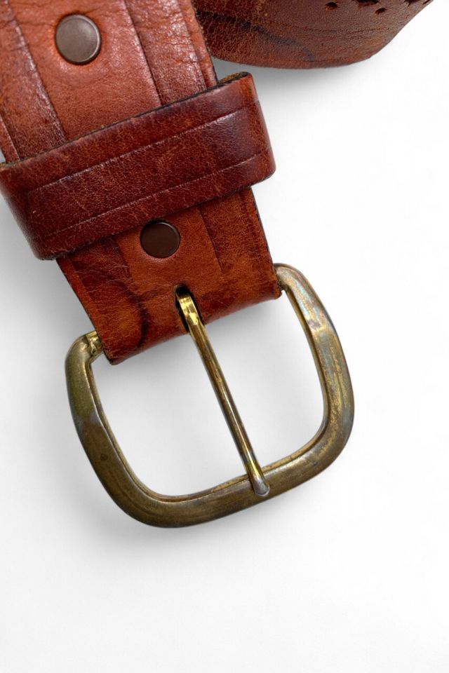 Vintage 1970s Distressed Leather Belt Selected by SharpLilTeeth #2