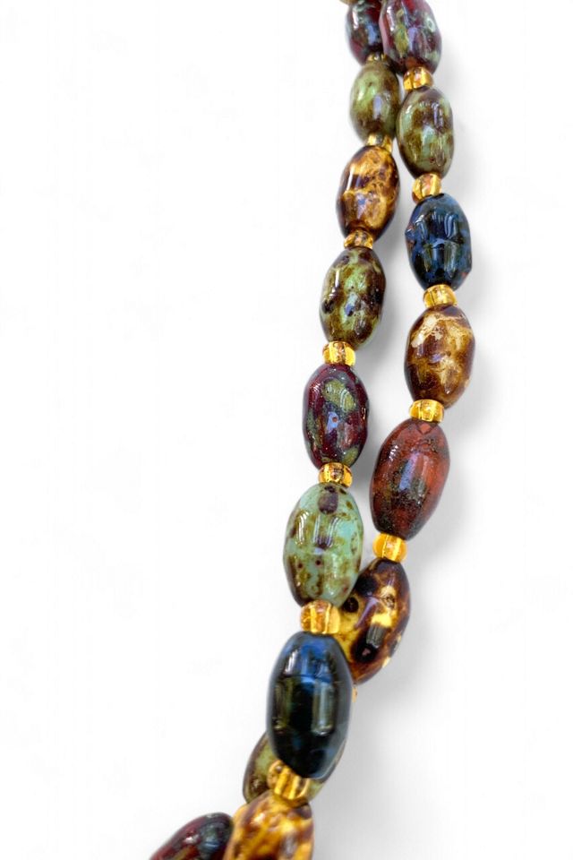 Vintage Handmade Glass Bead Long Necklace Selected by SharpLilTeeth #1