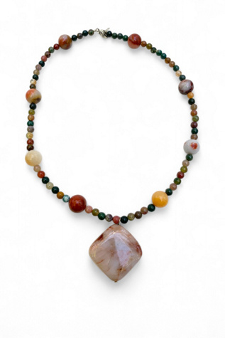 Vintage Handmade Mixed Gemstone Pendant Necklace Selected by SharpLilTeeth